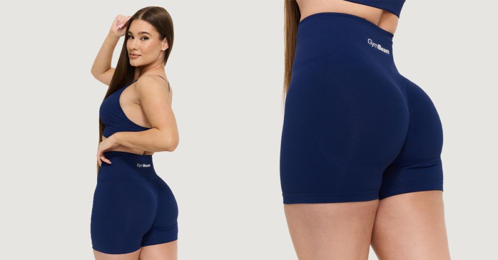 Pantaloni scurți pentru femei Sculpt Seamless Navy - GymBeam