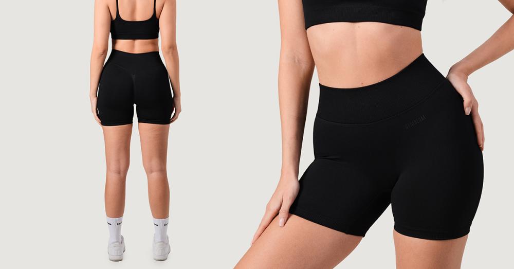 Pantaloni scurți fără cusături pentru femei NEO Black - GymBeam