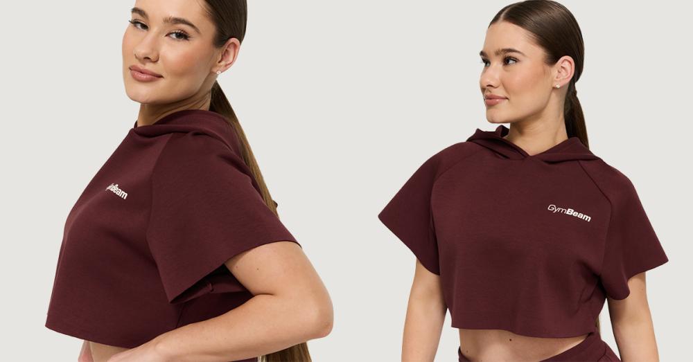 Hanorac pentru femei Relay Cropped Fig - GymBeam