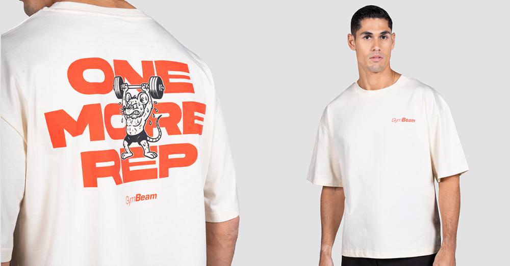 Tricou GymRat Cream - GymBeam