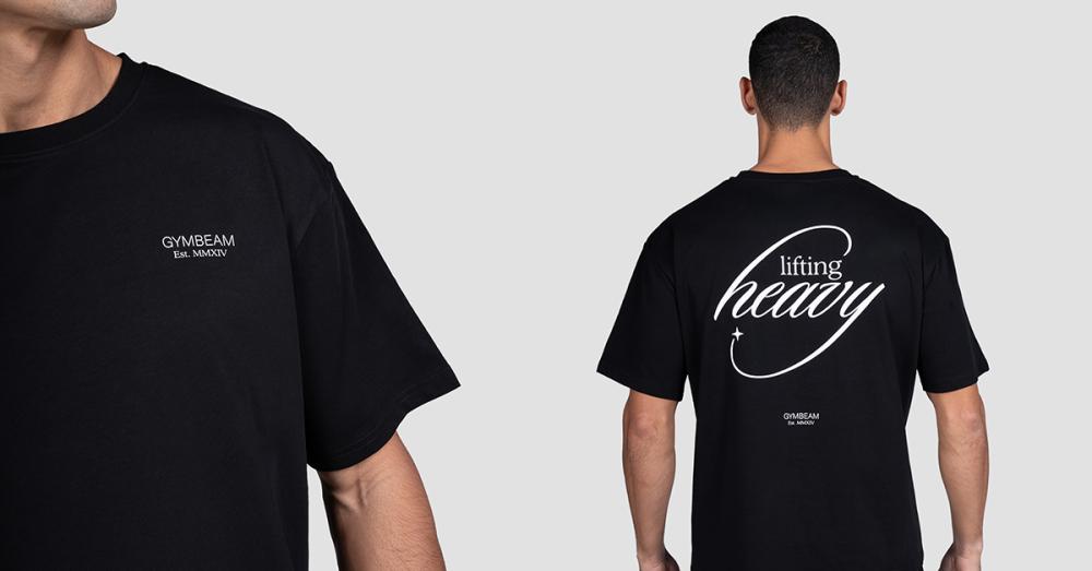 Tricou Lifting Heavy Negru - GymBeam