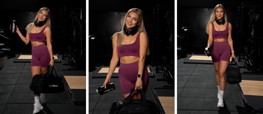 Pantaloni scurți pentru femei Lift Seamless Plum - GymBeam