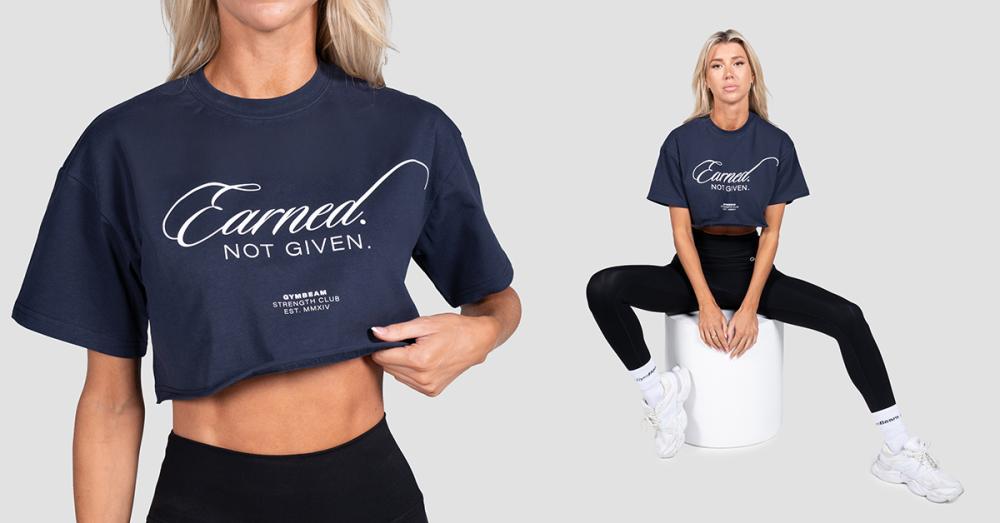 Tricou pentru femei cropped Earned - GymBeam