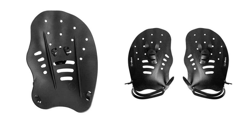 Palmare de înot AquaFlow Black - GymBeam