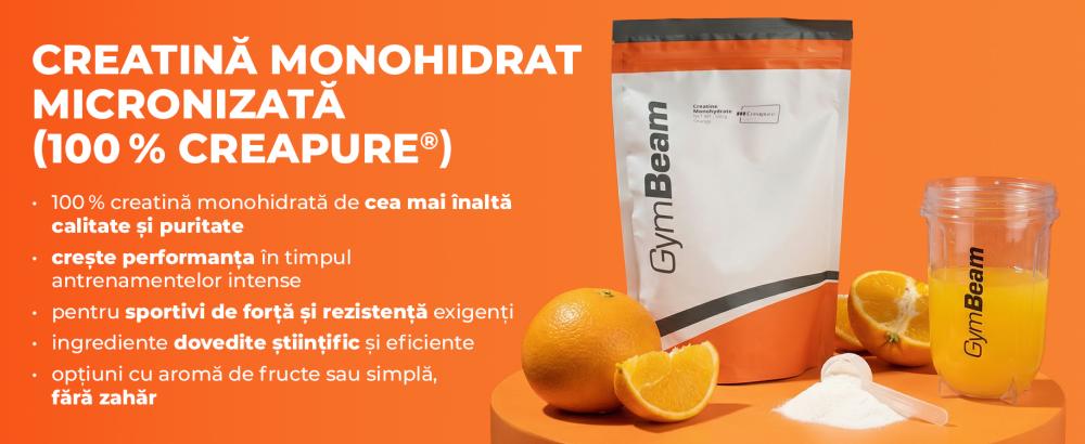 Creatină monohidrată micronizată (Creapure 100%®) - GymBeam