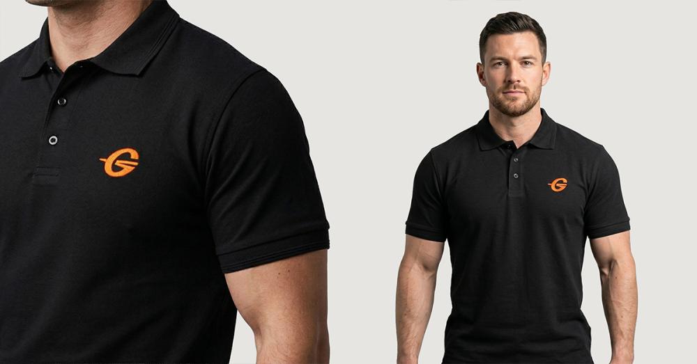 Tricou polo Black - GymBeam