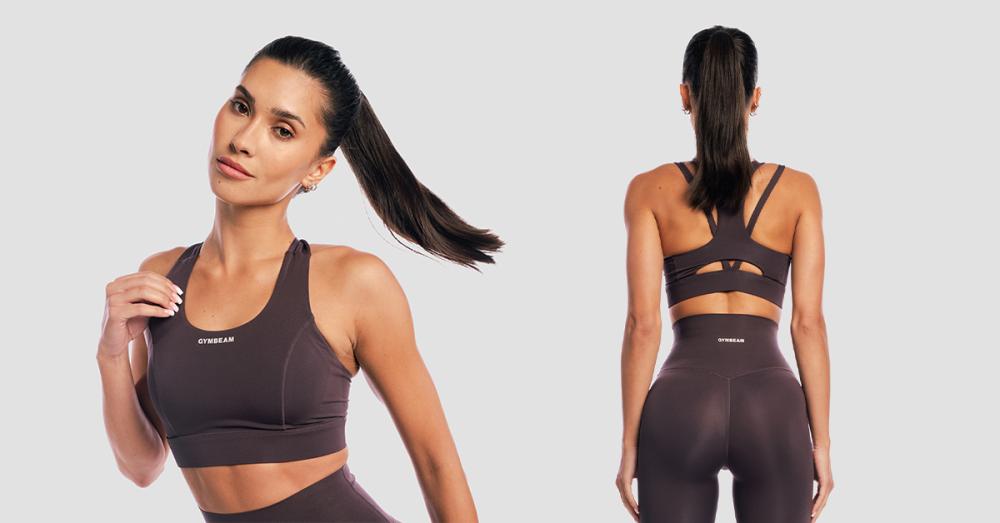 Sutien sport Aura Tee Brown - GymBeam