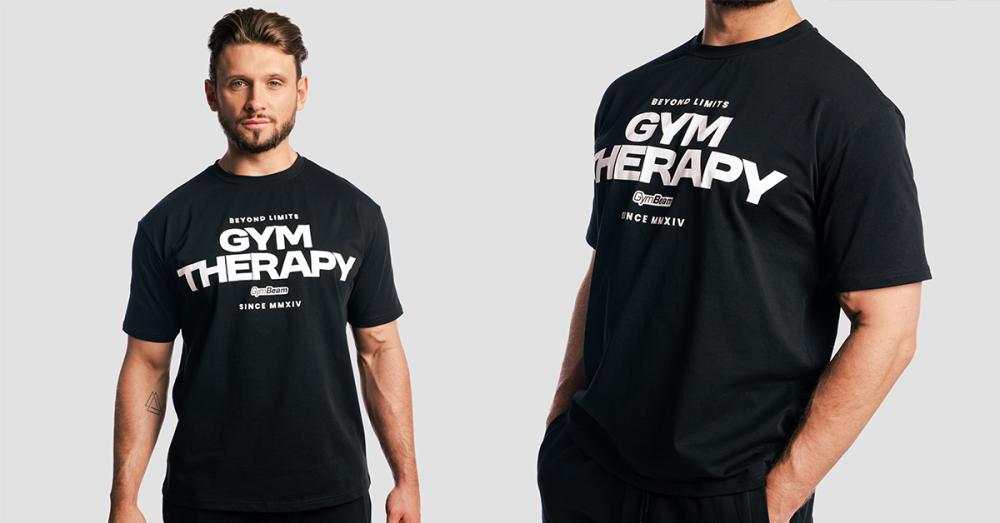 Tricou Gym Therapy Black - GymBeam