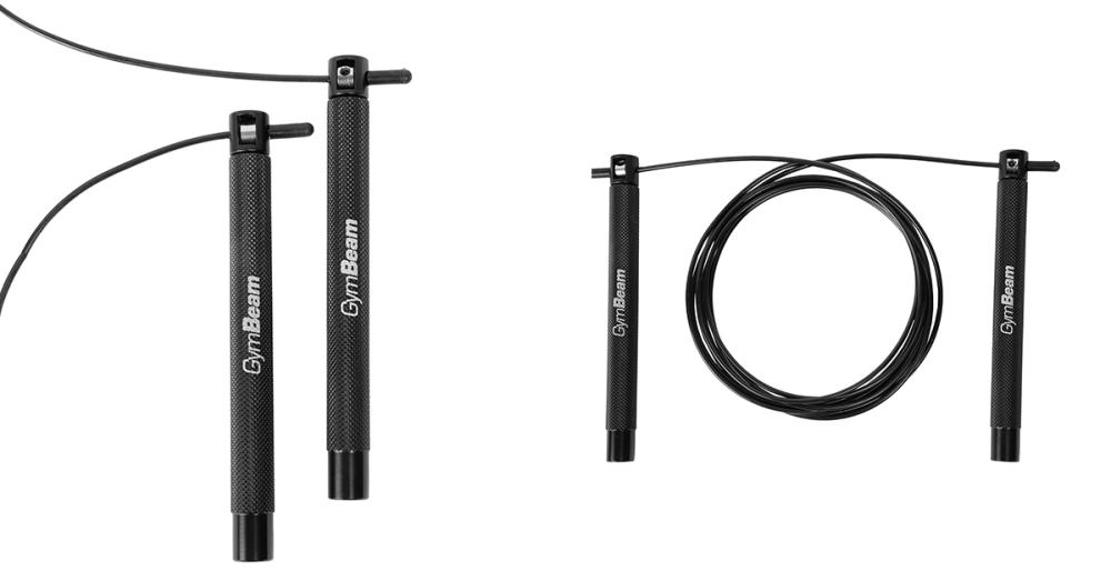 Coardă de sărit Speed Rope Black - GymBeam