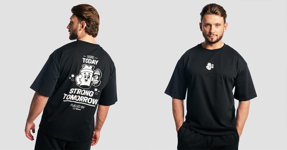 Tricou Shaker Boxy Black - GymBeam