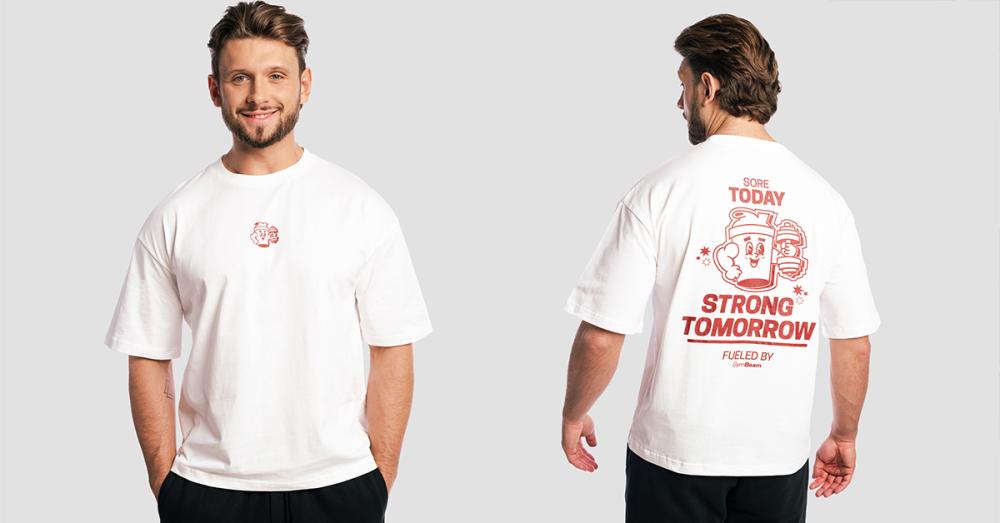 Tricou Boxy Shaker White - GymBeam