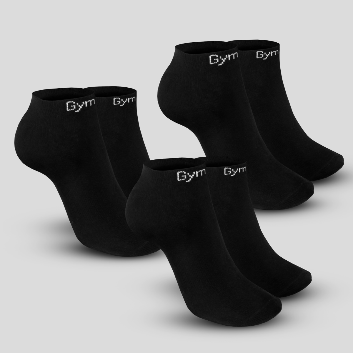 Șosete Ankle Socks 3Pack Black - GymBeam