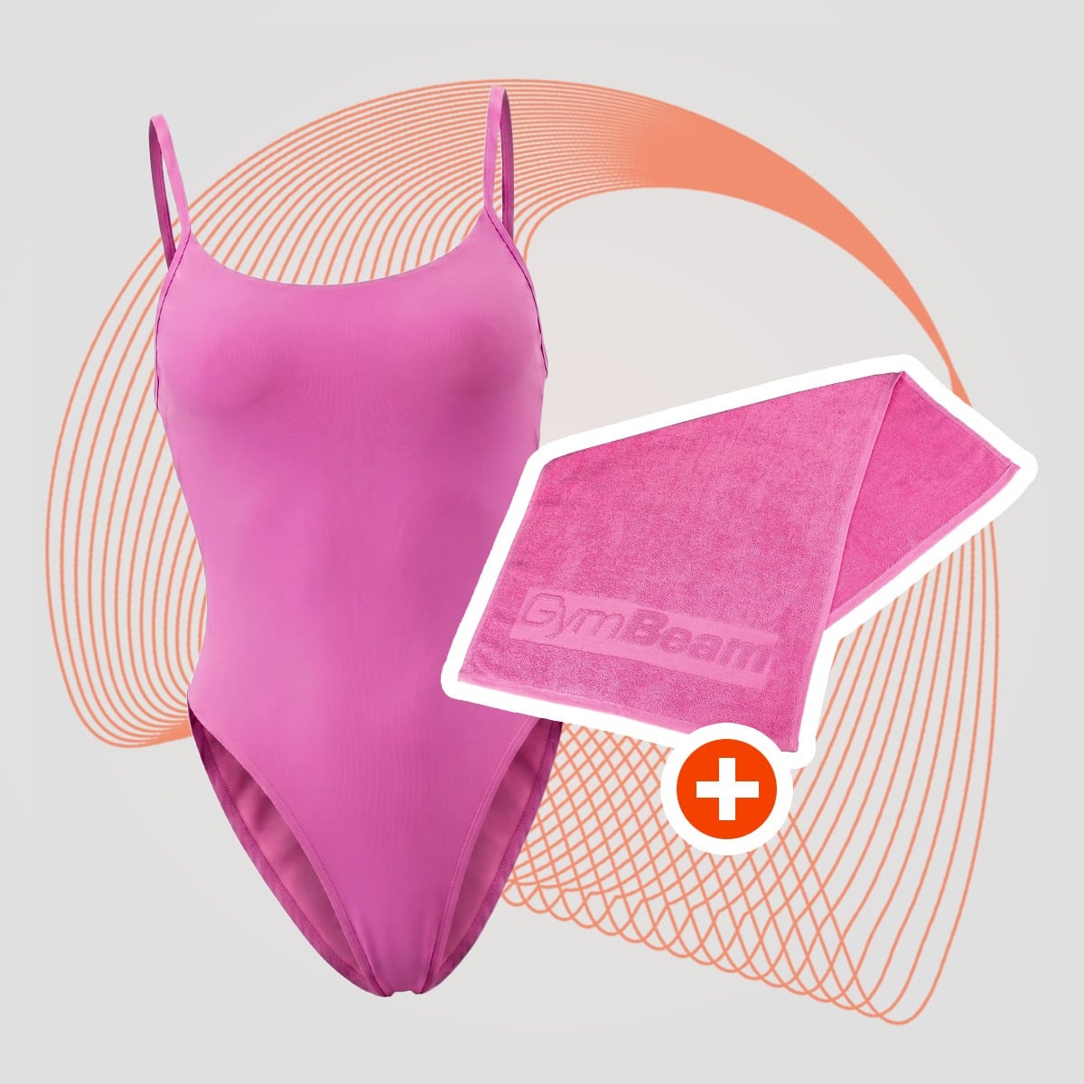 Costum de baie ARUBA Pink - GymBeam + cadou