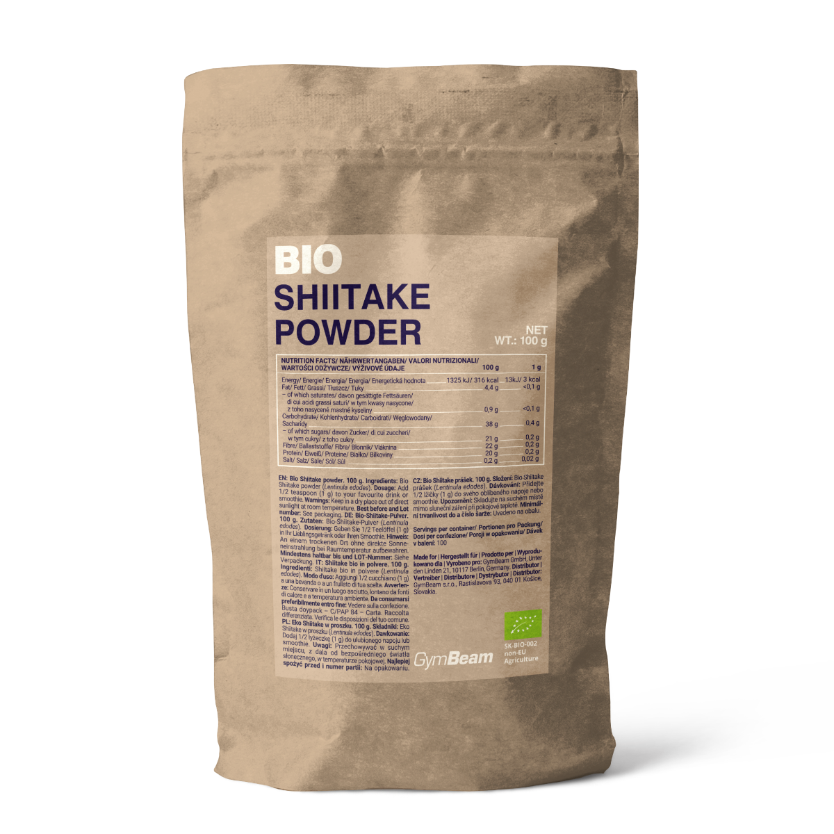 Bio Shiitake pulbere - GymBeam