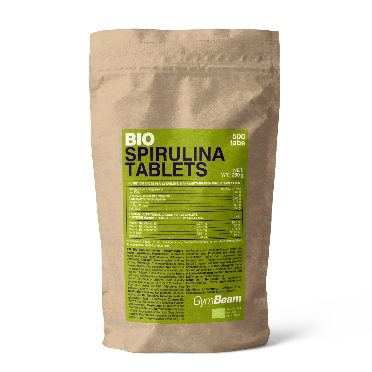GymBeam BIO Spirulină 500 tab.