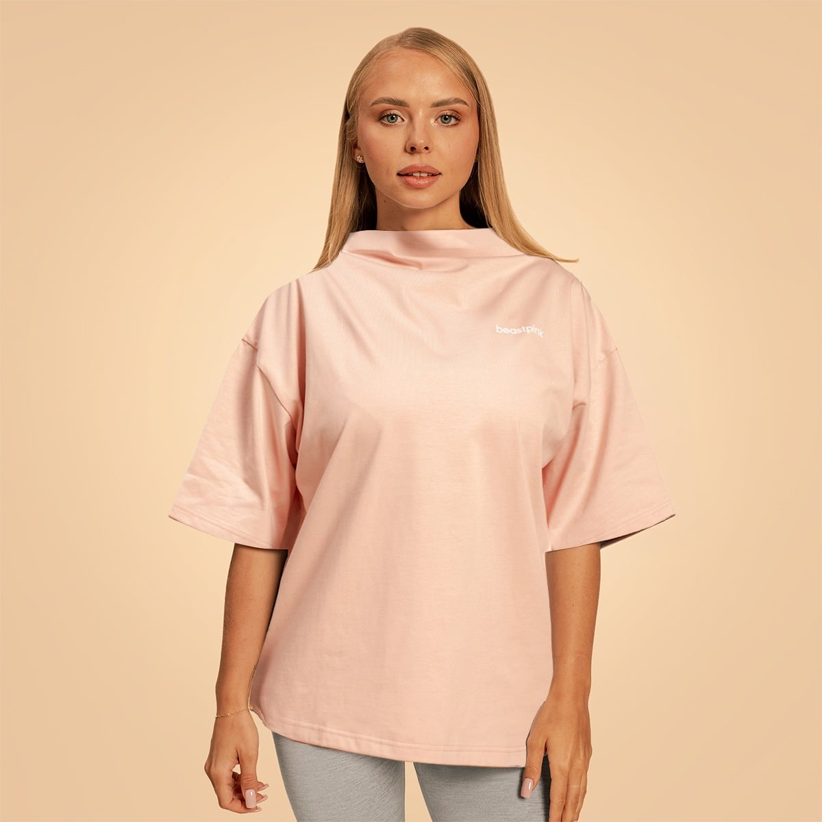 Tricou pentru femei Oversized Bliss Pink - BeastPink