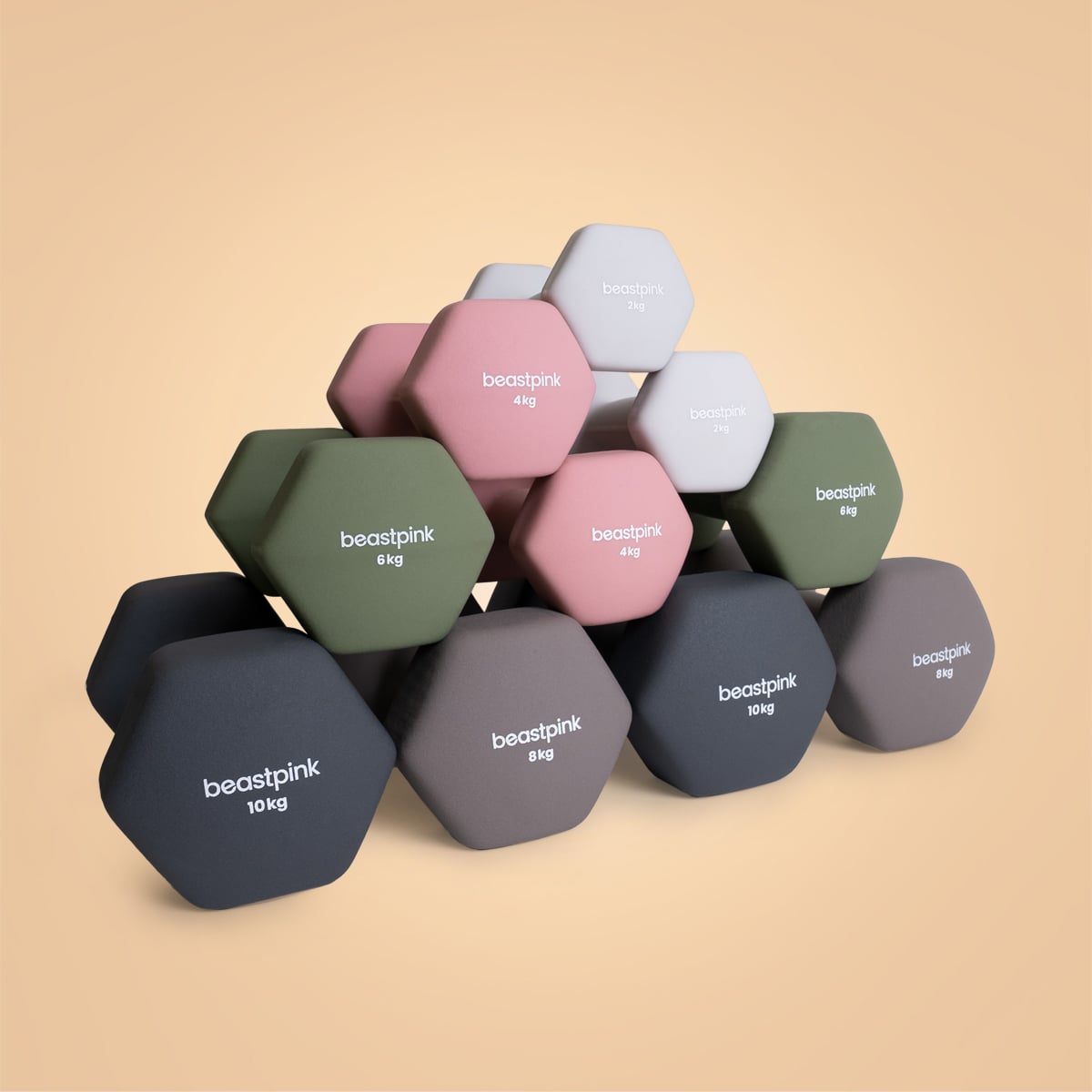 Ganteră din neopren Hex - BeastPink