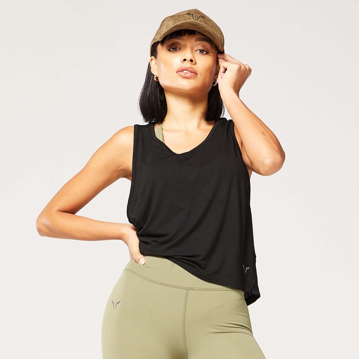 Tricou pentru femei Code Mesh Back Crop Black - SQUATWOLF