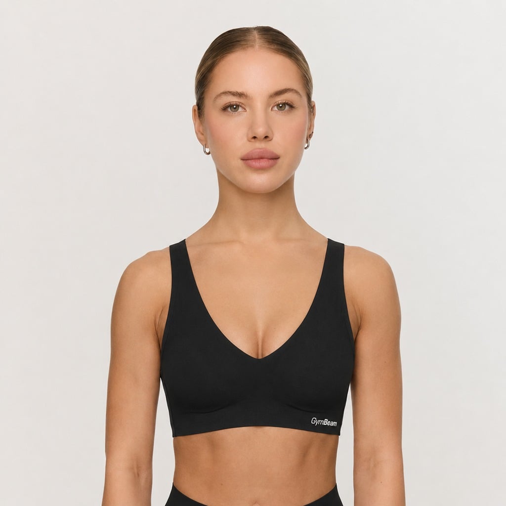 Sutien fără cusături Comfy Black - GymBeam