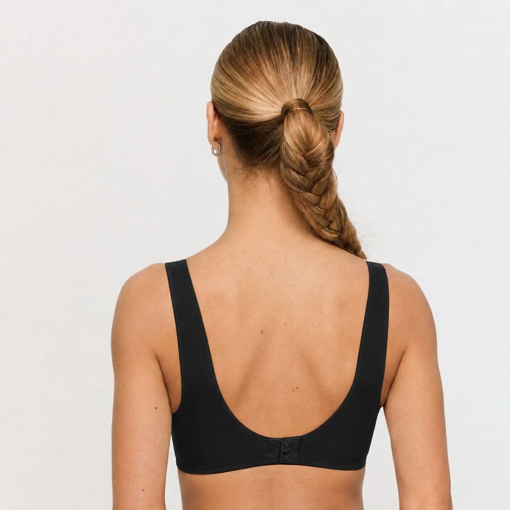Sutien fără cusături Comfy Black - GymBeam