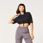Tricou pentru femei Code V Neck Cropped Black - SQUATWOLF 