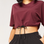 Tricou pentru femei Code V Neck Cropped Red - SQUATWOLF 
