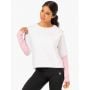Hanorac pentru femei Hybrid Pullover White Pink - Ryderwear XS