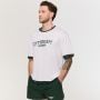 Tricou oversized Varsity White - GymBeam XXXL