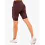 Pantaloni scurți de ciclism pentru femei cu buzunare Reset High Waisted Chocolate - Ryderwear XS