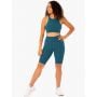 Pantaloni scurți de ciclism pentru femei cu buzunare Reset High Waisted Teal - Ryderwear S