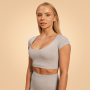 Tricou cropped pentru femei Sense Grey - BeastPink S