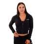 Hanorac pentru femei Zip-up TRN Black - GymBeam S