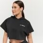 Hanorac pentru femei Relay Cropped Black - GymBeam S