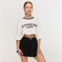 Tricou pentru femei Oversized Varsity White - GymBeam XL