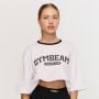 Tricou pentru femei Oversized Varsity White - GymBeam XS