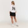 Tricou pentru femei Oversized Varsity White - GymBeam XL