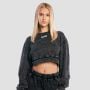 Hanorac pentru femei Cropped Aura Washed Black - GymBeam XS