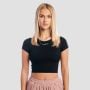 Tricou pentru femei Cropped Aura Black - GymBeam S
