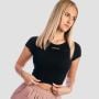 Tricou pentru femei Cropped Aura Black - GymBeam S