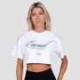Tricou pentru femei cropped Earned White - GymBeam L