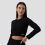 Tricou pentru femei FLO Ribbed Crop Top Black - GymBeam XL
