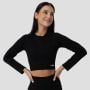 Tricou pentru femei FLO Ribbed Crop Top Black - GymBeam XL