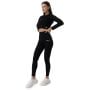 Tricou pentru femei FLO Ribbed Crop Top Black - GymBeam XL