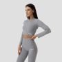 Tricou pentru femei FLO Ribbed Crop Top Grey - GymBeam S
