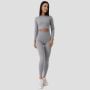 Tricou pentru femei FLO Ribbed Crop Top Grey - GymBeam S