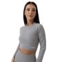 Tricou pentru femei FLO Ribbed Crop Top Grey - GymBeam S