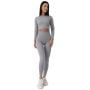 Tricou pentru femei FLO Ribbed Crop Top Grey - GymBeam S