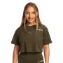 Tricou pentru femei Cropped Limitless Espresso - GymBeam S