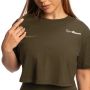 Tricou pentru femei Cropped Limitless Espresso - GymBeam S