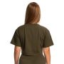 Tricou pentru femei Cropped Limitless Espresso - GymBeam S